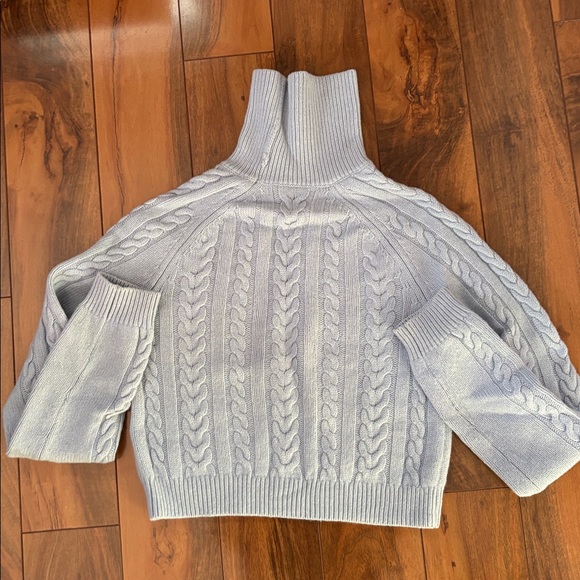 SUNDAY BEST Cropped Turtleneck in Light Powder Blue - Picture 2 of 6
